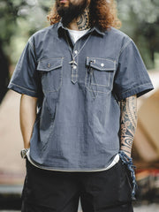 コントラストステッチシャツ