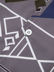 エスニックプリント キューバ襟 シャツ