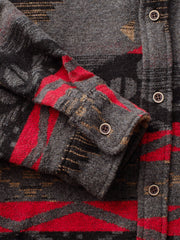 ウォッシュ加工 綿毛織り エスニック シャツ