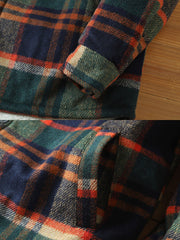 モール撞色チェックシャツ