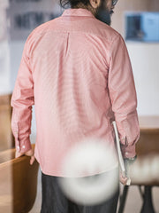 先染め チェック柄 ボタン ダウンシャツ