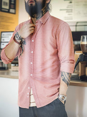 先染め チェック柄 ボタン ダウンシャツ