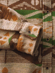 ウォッシュ加工 綿毛織り エスニックシャツ