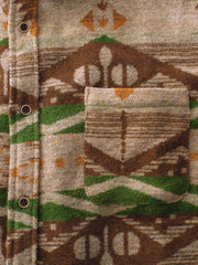 ウォッシュ加工 綿毛織り エスニックシャツ