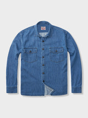 アメカジストライプ柄デニムワークシャツ