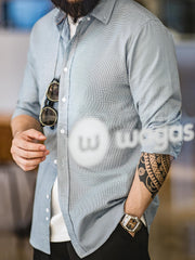 先染め チェック柄 ボタン ダウンシャツ