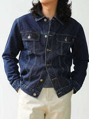 刺繍レッドセルビッジデニムエアフォースジャケット