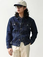 刺繍レッドセルビッジデニムエアフォースジャケット