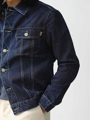 刺繍レッドセルビッジデニムエアフォースジャケット