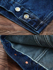 刺繍レッドセルビッジデニムエアフォースジャケット