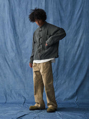 グレーヴィンテージウォッシュ中国風ジャケット