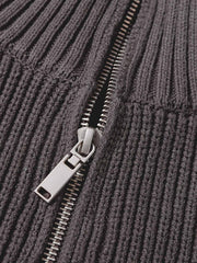 ハーフジップ ハイネック セーター