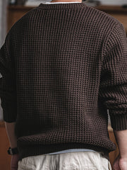 厚手 ワッフル織り柄 ニット