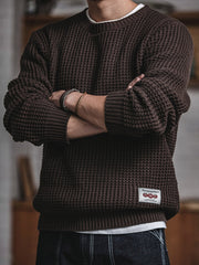 厚手 ワッフル織り柄 ニット