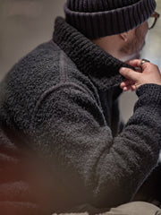 ループヤーン ポロカラー ニットセーター