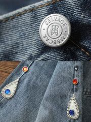 ダイヤモンドスタッズデニムパンツ