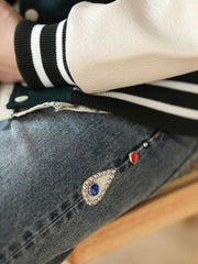 ダイヤモンドスタッズデニムパンツ