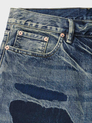 ハンドメイドパッチワークデニムパンツ