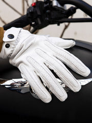 レトロバイク用タッチスクリーン羊革手袋