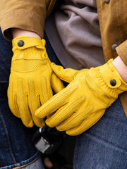 レトロバイク用タッチスクリーン羊革手袋