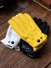 レトロバイク用タッチスクリーン羊革手袋