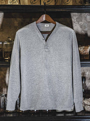 ヘビーウェイト長袖ヘンリーシャツ