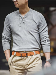 ヘビーウェイト長袖ヘンリーシャツ