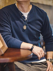 ヘビーウェイト長袖ヘンリーシャツ