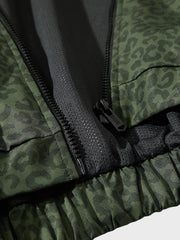 レオパード柄 スタンドカラー ジャケット