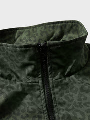 レオパード柄 スタンドカラー ジャケット