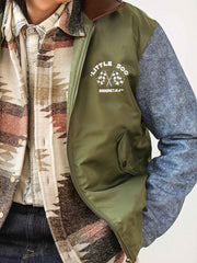 デニム切り替え フライトジャケット