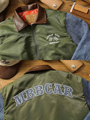 デニム切り替え フライトジャケット