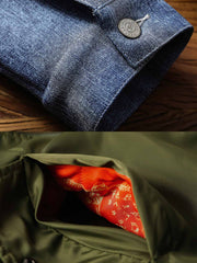 デニム切り替え フライトジャケット