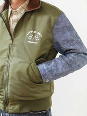 デニム切り替え フライトジャケット