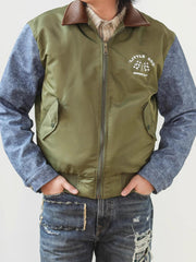 デニム切り替え フライトジャケット