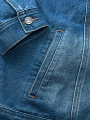 ワイドフィット立襟デニムジャケット