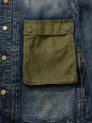 コントラストカラー ポケット デニムジャケット
