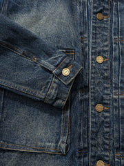 コントラストカラー ポケット デニムジャケット