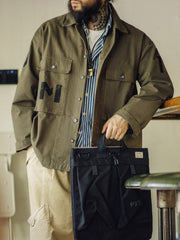 ミリタリー風 ヘリンボーン ワークジャケット