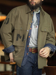 ミリタリー風 ヘリンボーン ワークジャケット