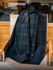 羊毛混紡チェックシャツジャケット