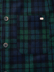 羊毛混紡チェックシャツジャケット