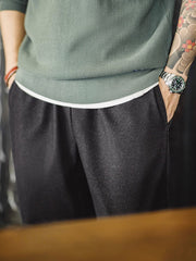 ウエスト ゴム入り混紡 チェック スラックス