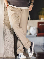 ウエスト ゴム入り混紡 チェック スラックス