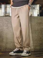 ウエスト ゴム入り混紡 チェック スラックス