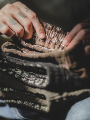 裏花柄 コーデュロイ スラックス