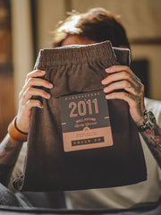 裏花柄 コーデュロイ スラックス