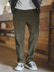 裏花柄 コーデュロイ スラックス