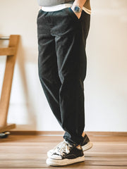 裏花柄 コーデュロイ スラックス