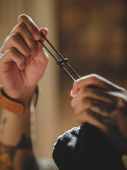 裏花柄 コーデュロイ スラックス